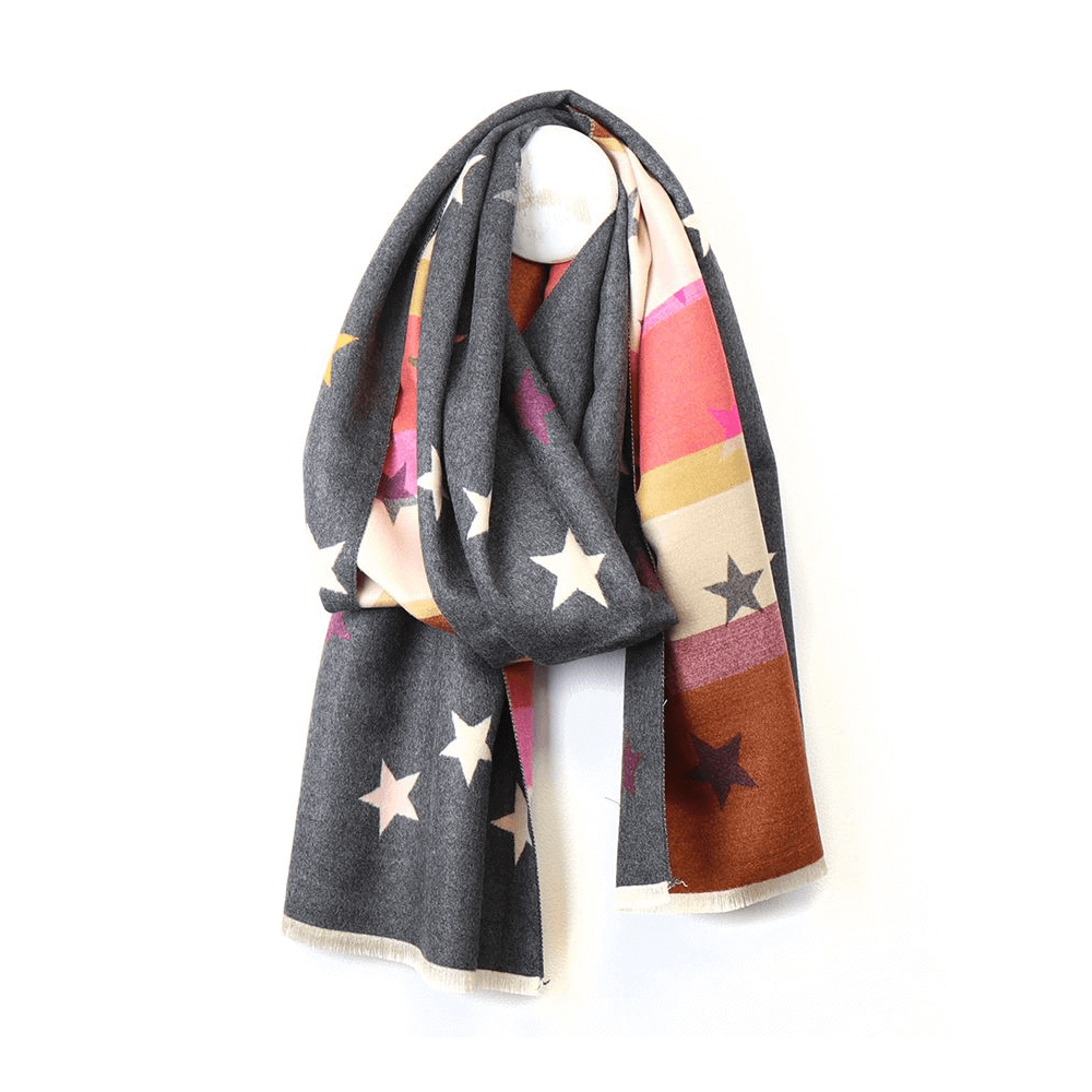 Peace of Mind Star & Stripe Reversible Jacquard Scarf